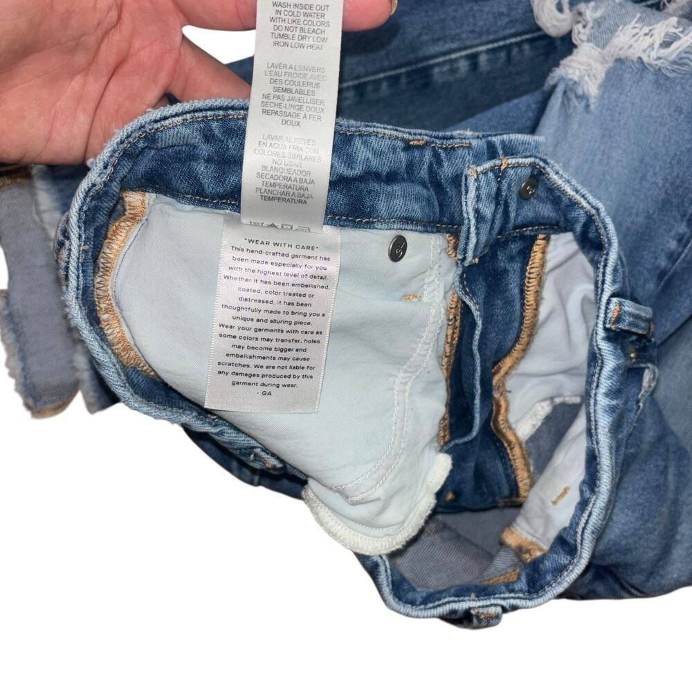 Good American Good Leg Jeans Straight Leg Distressed Denim Women’s 24 Classic - Picture 10 of 13